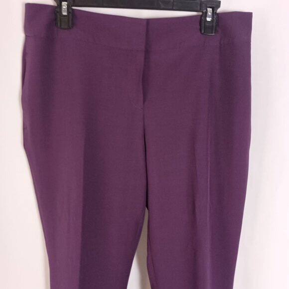 Black Label by Evan Picone Dress Pants Sz 10 Eggplant Cotton Spandex Blend - Picture 2 of 7